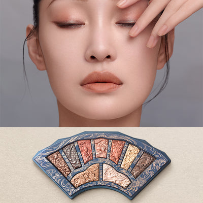 Chinese Ancient Style Nine Color Embossed Eyeshadow Palette Matte Shimmer  Shadows Makeup palette Cosmetics flowers