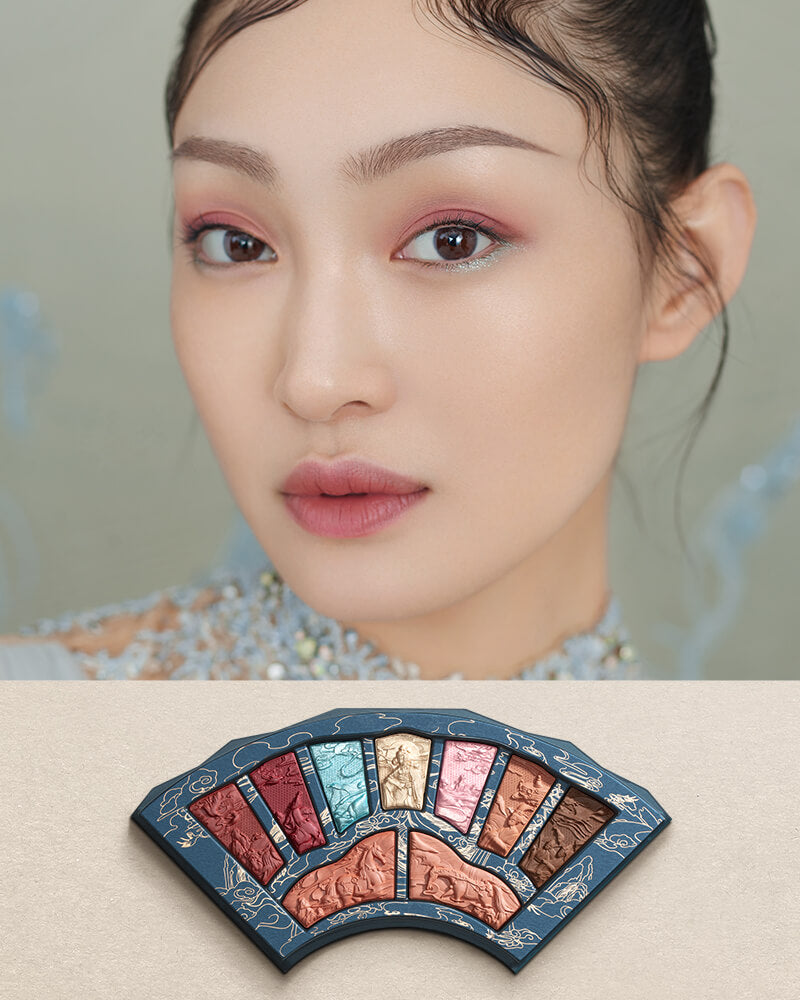 Chinese Ancient Style Nine Color Embossed Eyeshadow Palette Matte Shimmer  Shadows Makeup palette Cosmetics flowers